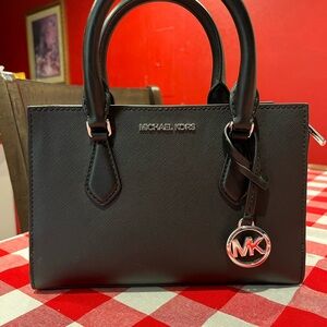 Michael Kors Black Crossbody Bag with Silver Charm